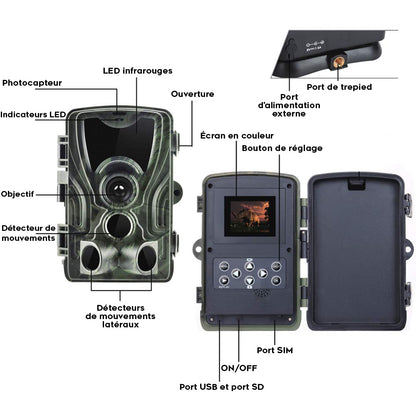HD Nachtzicht jachtcamera met scherm en batterij